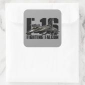 F-16 Strijd tegen valk Vierkante Sticker (Tas)