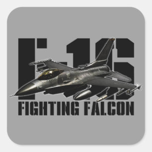 F-16 Strijd tegen valk Vierkante Sticker
