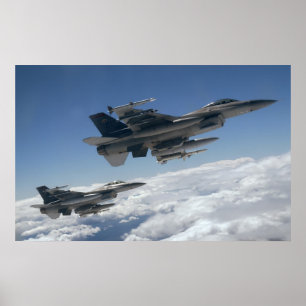 F-16 Strijd tegen valkbetonVliegtuig Poster