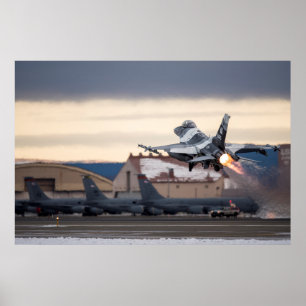 F-16 Strijd tegen valkbetonVliegtuig Poster