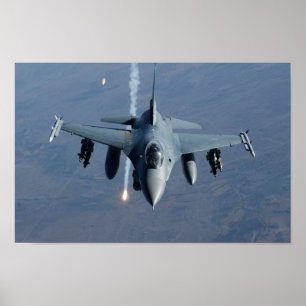 F-16 Strijd tegen valkbetonVliegtuig Poster