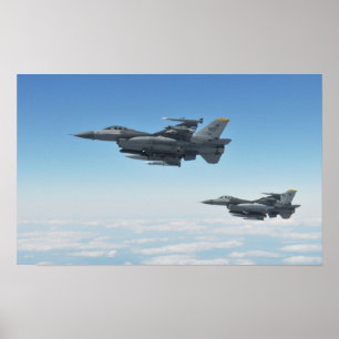 F-16 Strijd tegen valkbetonVliegtuig Poster