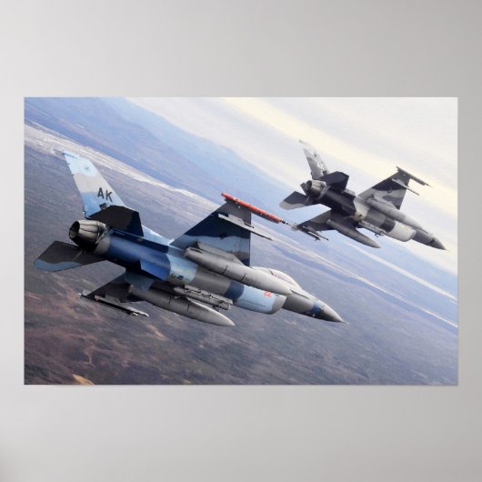 F-16 Strijd tegen valkbetonVliegtuig Poster (Voorkant)