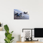 F-16 Strijd tegen valkbetonVliegtuig Poster (Thuiskantoor)