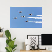 F-16 Thunderbirds flying the five-card formation Poster (Thuiskantoor)