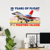 F-16 VECHTVALK - 50 JAAR! POSTER (Thuiskantoor)