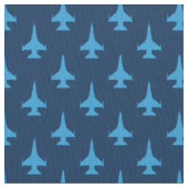 F-16 Viper Fighter Jet Pattern Blue Stof (Close Up)