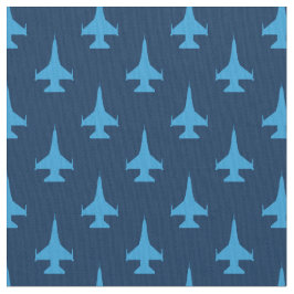 F-16 Viper Fighter Jet Pattern Blue Stof