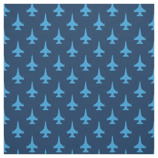 F-16 Viper Fighter Jet Pattern Blue Stof (Swatch)