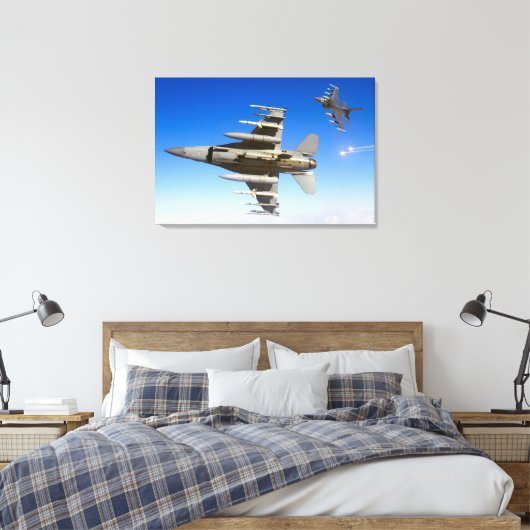 F-16C FALCON 24x36 Canvas Afdruk (Insitu (Slaapkamer))
