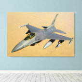 F-16C FALCON 32x48 Canvas Afdruk (Insitu (Houten vloer))