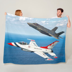 F-16C FIGHTING FALCON en F-35A LICHTING II Fleece Deken