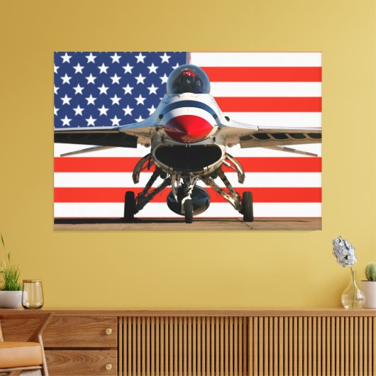 F-16D FALCON 40x60 Canvas Afdruk (Insitu (Woonkamer))