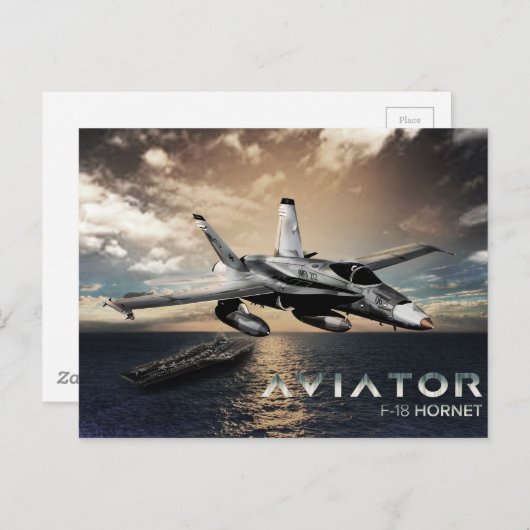 F-18 Hornet Fighter Jet Briefkaart (Voorkant / Achterkant)