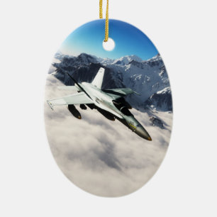 F 18 Hornet Keramisch Ornament