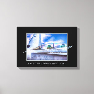 F-18 HORNETFIGHTER JET EENVOUDIG CANVAS AFDRUK