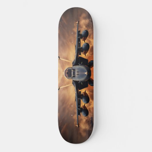 F-18 straaljager over het zee skateboard (Voorkant)