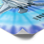 F-22 Fighter Jet Poster met Levendig Stropdas-Dye (Hoek)