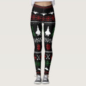 F-22 Kerstmis-Leggings Leggings (Voorkant)