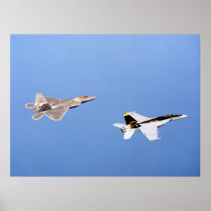 F-22 Raptor en FA-18 Super Hornet Poster