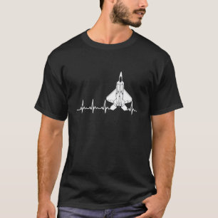 F-22 Raptor Hartslag Gevechtsvliegtuig Militaire V T-shirt