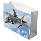 F-22 Raptor Militaire Jet Groot Cadeauzakje (Achterkant Gekanteld)