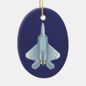 F-22 Raptor Over and Under Keramisch Ornament (Achterkant)
