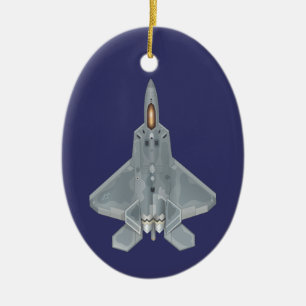 F-22 Raptor over en onder Keramisch Ornament
