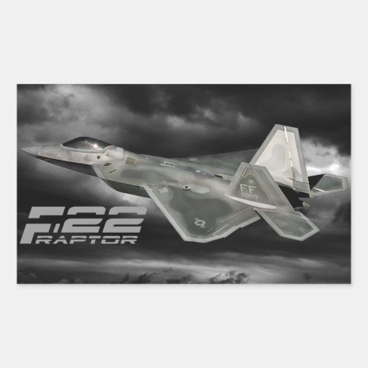 F-22 RAPTOR-rechthoekschakelaars Rechthoekige Sticker (Voorkant)