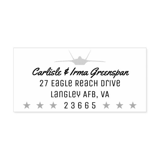 F-22 Raptor Retouradresstempel met Sterren Rubberstempel (Afrduk)