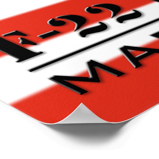 F-22 Raptor USA Poster (Hoek)