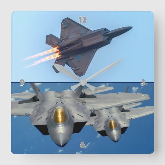 F-22 RAPTOR VIERKANTE KLOK (Voorkant)