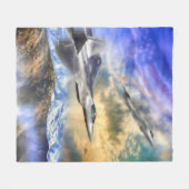 F-22 RAPTOREN OVER AMERIKA FLEECE DEKEN (Voorkant (Horizontaal))