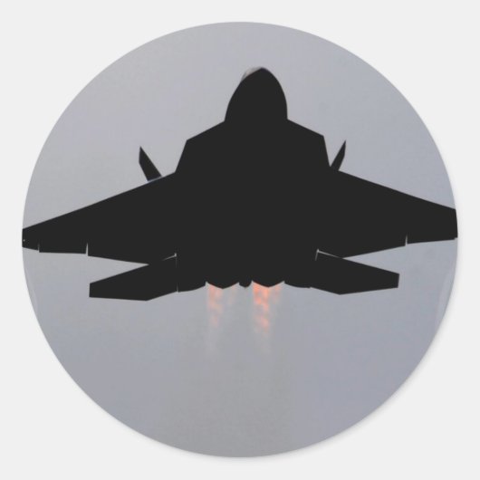 F-22 Stealth Fighter Ronde Sticker (Voorkant)