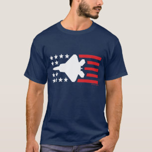 F-22 Verticale straaljager Witte sterren Rode Stri T-shirt