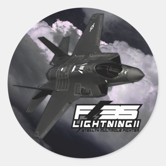 F-35 bliksem II Ronde Sticker (Voorkant)