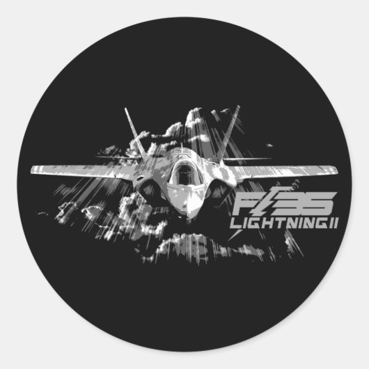 F-35 Lightning II Classic Ronde Sticker (Voorkant)