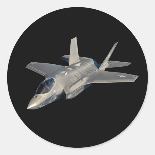 F-35 Lightning II Panther Jet Fighter Ronde Sticker (Voorkant)