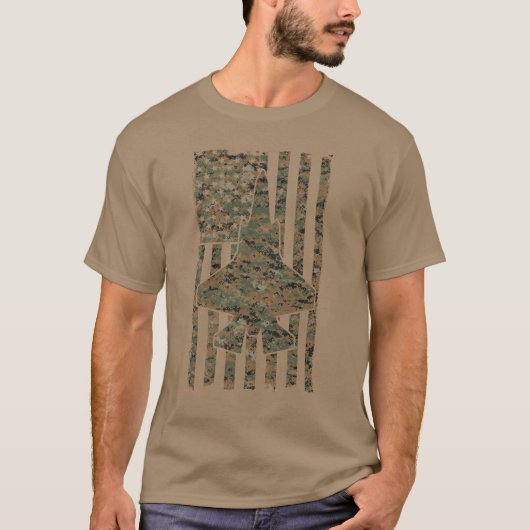 F-35B Lightning II Jet Vliegtuig Camo Vlag T-shirt (Voorkant)
