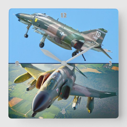 F-4 FANTOM VIERKANTE KLOK (Voorkant)