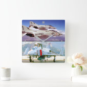 F-4 FANTOM VIERKANTE KLOK (Huis)