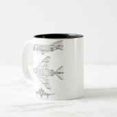 F-4-fantoom II Tweekleurige Koffiemok (Voorkant links)