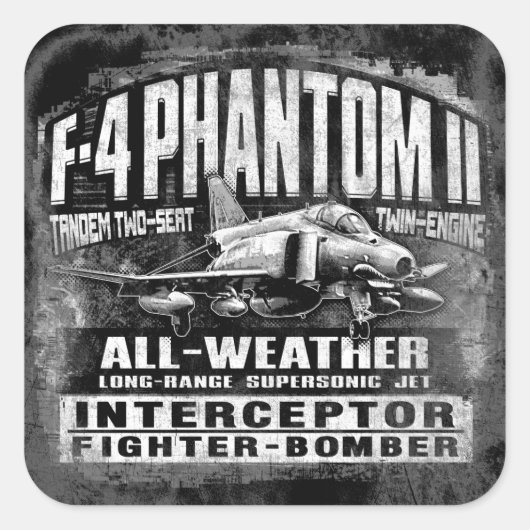F-4-fantoom II Vierkante Sticker (Voorkant)