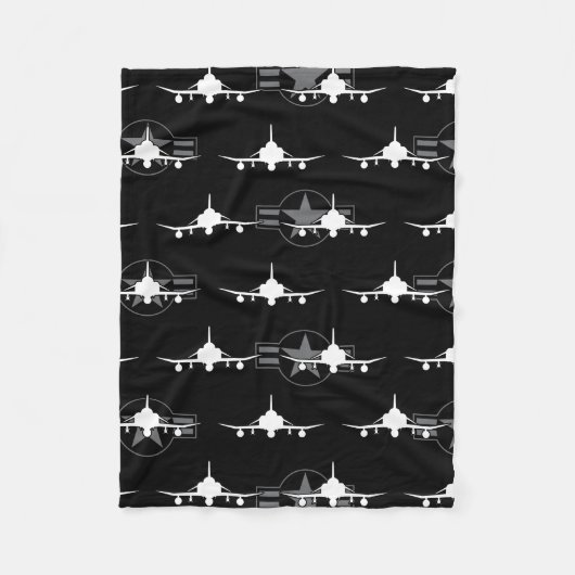 F-4 Militair vliegtuig met vuursteentje Phantom II Fleece Deken (Voorkant)