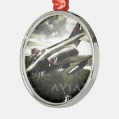 F-4 Phantom Fighter Jet Metalen Ornament (Links)
