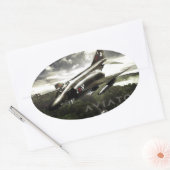 F-4 Phantom Fighter Jet Ovale Sticker (Envelop)