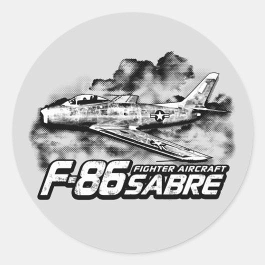 F-86 Saber Ronde Sticker (Voorkant)
