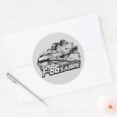 F-86 Saber Ronde Sticker (Envelop)