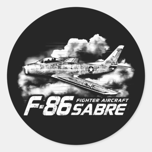 F-86 Saber Ronde Sticker (Voorkant)