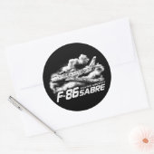 F-86 Saber Ronde Sticker (Envelop)
